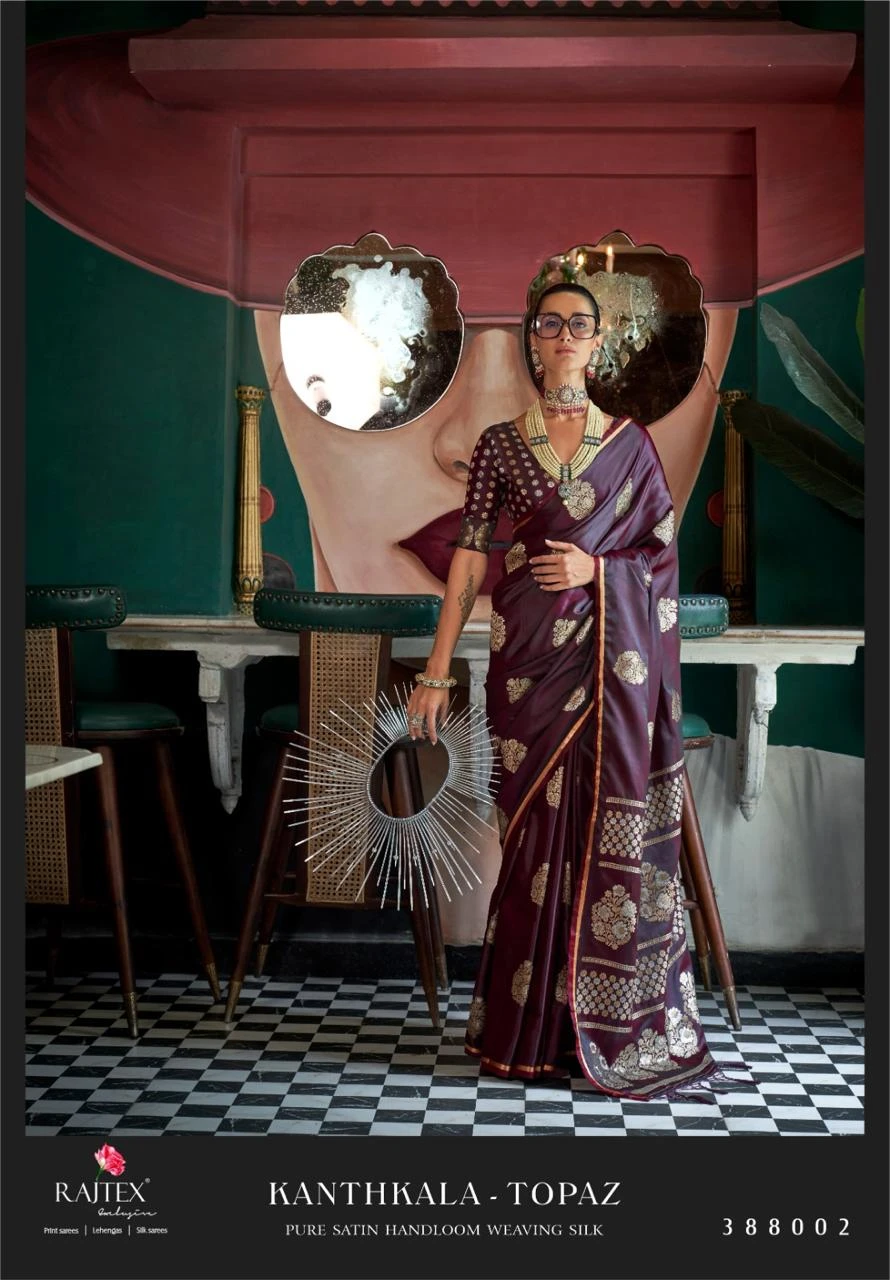 Rajtex Kanthkala Topaz Silk Wholesale Fancy Silk Catalog — Wholesale Sarees, rajtex wholesale from Surat - Gallery Image 12
